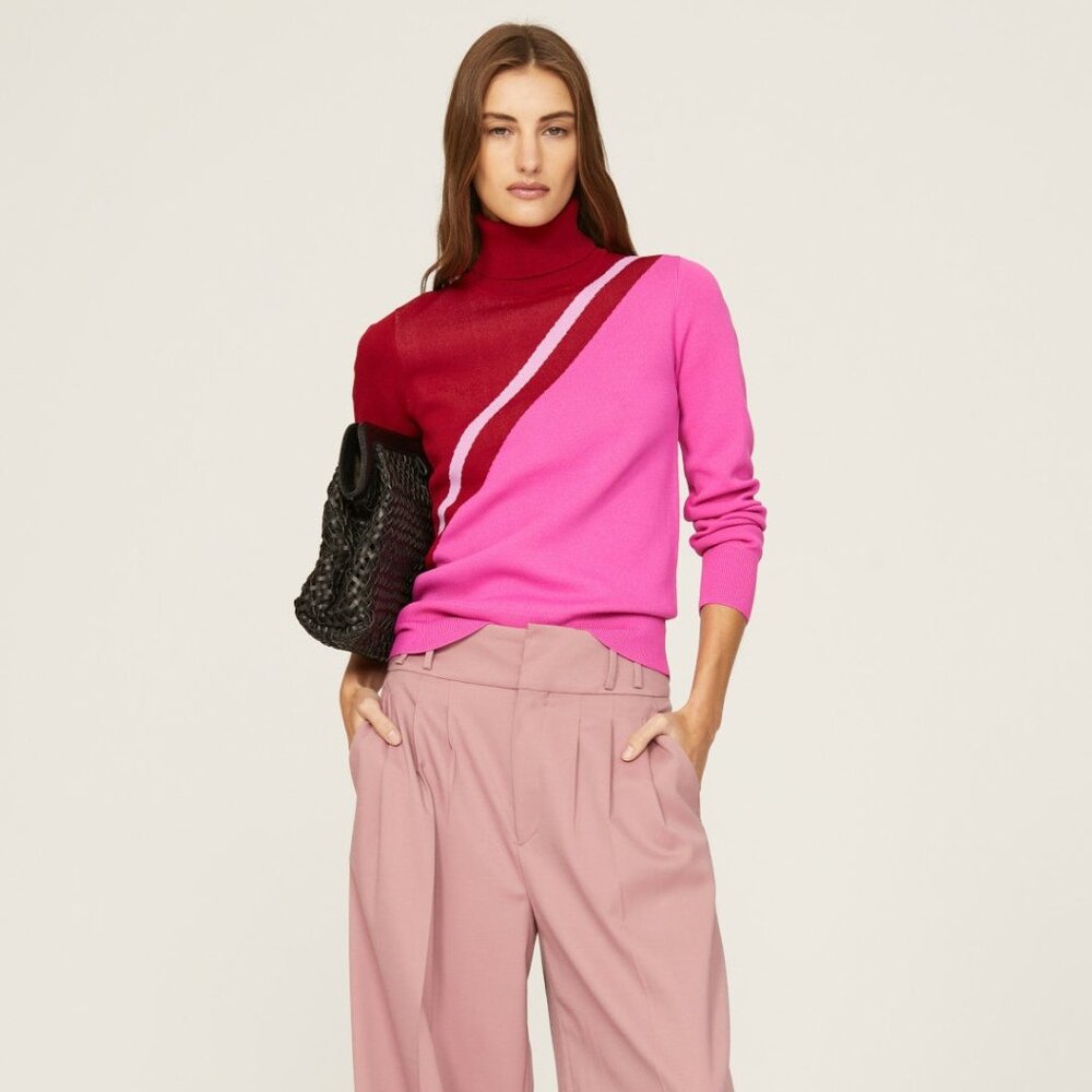 Pink Colorblock Sweater